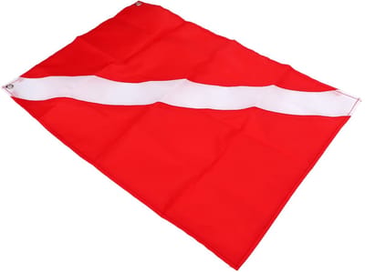 Dailygoods- Duikvlag 50x35cm - Rood/Wit - Rechthoekig - Duiken/Speervissen - Vrijduiken/Snorkelen - Hittebestendig - Duikvlaggen