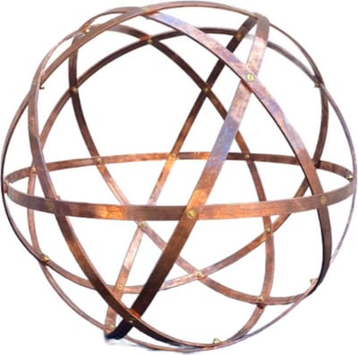 Herbes D'elixir Pentasfeer - Koperen Pentasfeer - 31 cm Diameter - 15 mm Brede Banden - Maximale Energetische Geleiding