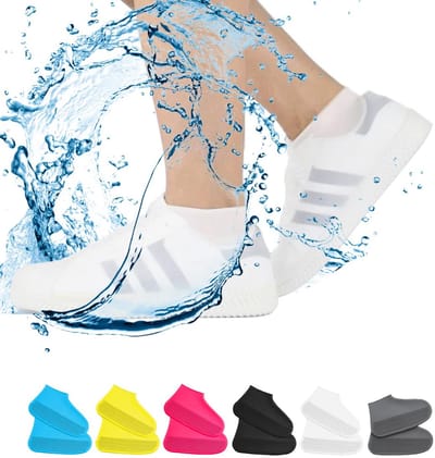 Waterdichte overschoenen, antislip waterdichte overschoenen, regenoverschoenen van siliconenrubber, beschermende overschoenen voor buiten, geschikt voor mannen, vrouwen en kinderen (XL, wit)