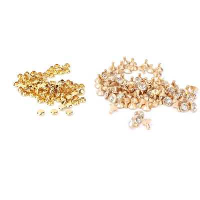 Tissu Cristal Incrusté Rivets Rapides 12mm Clous à Pointes Capuchon pour Décoration Artisanat Cuir DIY(# 4)