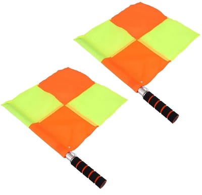 Dailygoods- Grensrechter Vlaggen - 2 Stuks - Duurzaam Waterdicht Materiaal - Roestvrij Stalen Staven - Sponshandvat - Opbergtas voor Sport - Scheidsrechtersvlag
