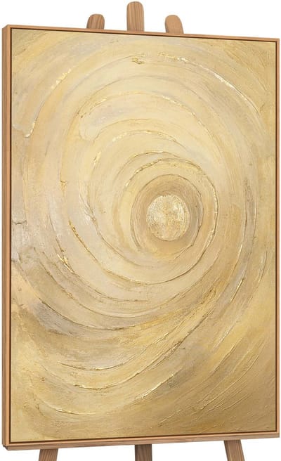 Canvas schilderij handgeschilderd circles of time abstract – YS-Art Gallery – Luxe wanddecoratie voor woonkamer – Modern schilderij voor slaapkamer en hal