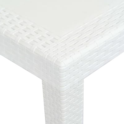 vidaXL - Tuintafel - 150x90x72 - cm - rattan-look - kunststof - wit