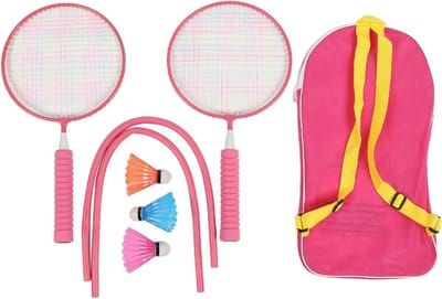 Badmintonset voor Kinderen met Lichtgewicht Rackets, 3 Shuttlecocks en Draagtas, Geschikt voor 3 tot 12 Jaar