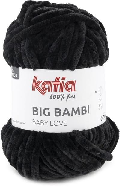 Katia Big Bambi - 109 zwart - XXL Chenille Garen