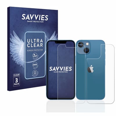 Savvies - Screenprotector voor Apple iPhone 13 mini (Voor+Achter) - Folie Beschermfolie transparant 6 Stuks
