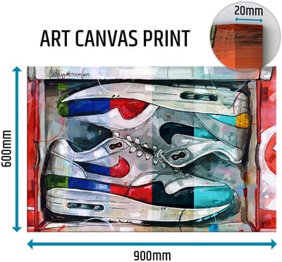 Sneaker canvas shoebox colourway 90x60 cm