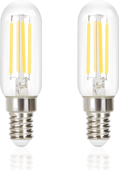 NETTLIFE T25 LED - LED Lampen - E14 Lichtborn - 2-Stuks - Transparent - Ø 3 cm - Filament lamp - 6000K Koel Wit Licht - Vintage Gloeilamp - 4W
