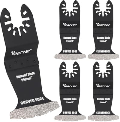 SnelShoppen - 5-delige diamant multitool accessoires set voor oscillatiegereedschap - 51 mm multifunctioneel gereedschap voor keramische tegels, cemen