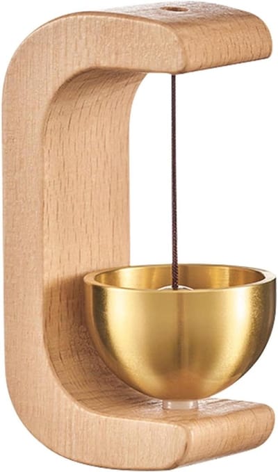 Magnetische Deurbel Hout - Winkelbel Keukenbel - Winkel Decoratie - Krachtige Ingebouwde Magneet - 12.9 x 5.3 x 4.7 cm