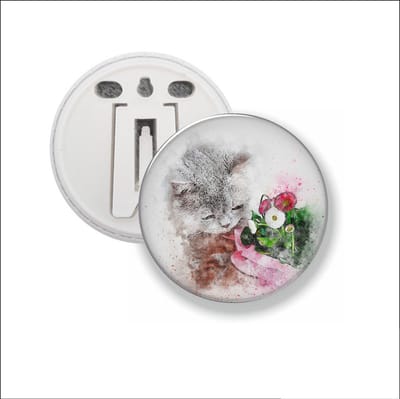 Button Met Clip - Kat