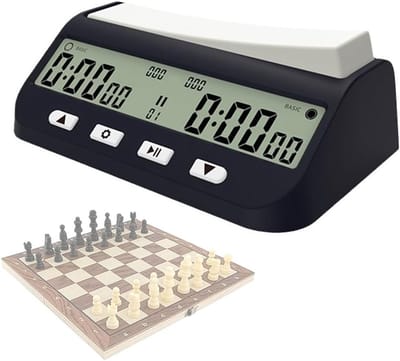 Digitale Schaakklok met Meerdere Functies en Bonus- en Vertragingstimer voor Thuis en Toernooien - Perfect voor 2 Spelers en Schaakliefhebbers