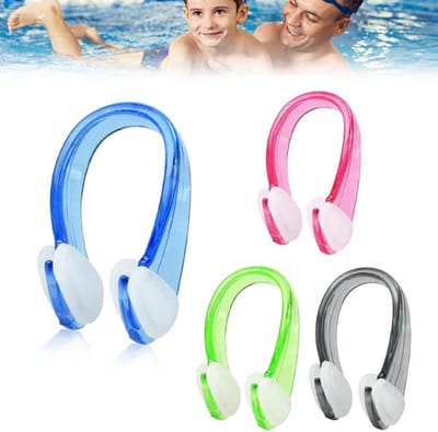Set van 4 Antislip Waterdichte Neusklemmen voor Zwemmen - Zwart Roze Blauw Groen