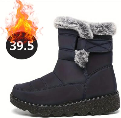 Nivard Snowboots - Sneeuwschoenen - Sneeuwboots - Heren - Wintersport - Ski - Skischoenen - Zwart - 39.5 - Buiten - Antislip - Winter