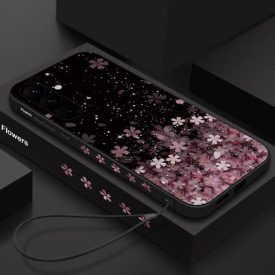 Luxe Sakura Lanyard Hoes Voor Samsung Galaxy S24 S23 S22 Ultra S21 S20 FE S25 A56 A52 A53 A14 A34 A54 A15 A25 A35 A55 5G Hoes For Samsung S24 Plus
