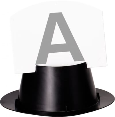 Vplast Bakletters - Show Jump Letters - Manegeletters - A/B/C - Kunststof - 27 x 20 cm - 5 Letters - Wit/Zwart