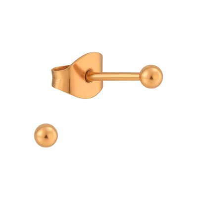 Aramat Jewels | Oorbellen | Bolletjes oorbellen – rosékleur – 3mm | | | |3mm | Staal | Kinderen, Volwassenen | Verkleurd niet