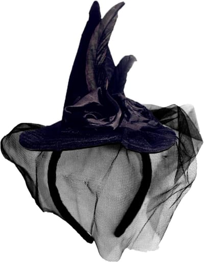 Verleidelijke Heksenhoed met Veertjes voor Halloween, Carnaval en Themapartijen - Perfect voor Feestkleding en Kostuums