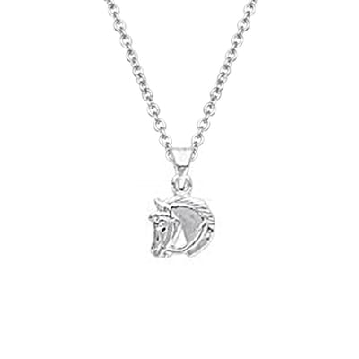 Montebello Ketting Paardje - 925 Zilver Gehrodineerd - Dier - 10x9mm - 45cm