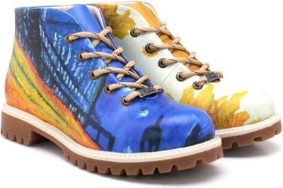 GOBY Van Gogh Enkellaarsjes – Handgemaakt – Premium Kwaliteit – Maat 39