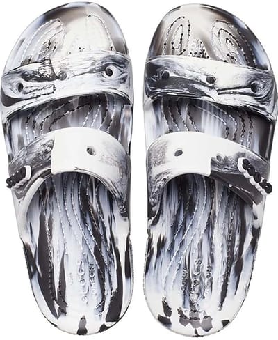 Crocs Classic Marbled - Sandalen - Wit/Zwart - Croslite Materiaal - Lichtgewicht