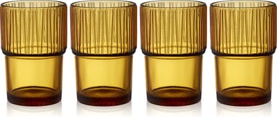 BITZ Kusintha Café-glas 12,5 cm 38 cl 4 st. Amber