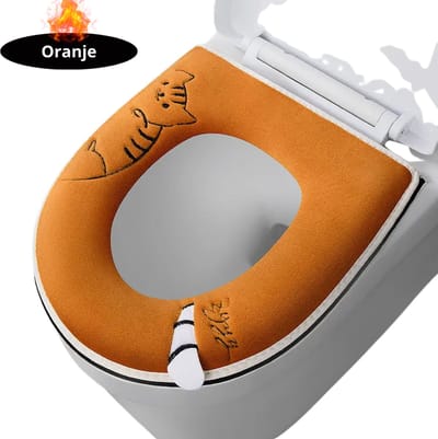 Nivard Wasbare Toiletbril Cover - Wc Bril Hoes - Toiletbril - Wc Deksel - Toiletafdekking - Verwarmde Wc Bril - Oranje