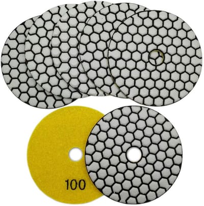 7-delige Diamant Polijstschijven Set (100 mm) voor Droog Polijsten - Graniet, Steen, Beton en Marmer