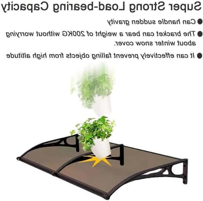 Voordeur Luifel - Overkapping Huisdeur - Bescherming Buiten - Met Regengoot - 80 x 100 cm - Groen