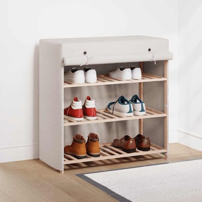 vidaXL - Schoenenkast - met - hoes - 79x40x80 - cm - stof - wit