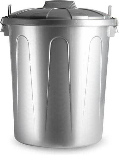 Plasticforte Vuilnisbak/prullenbak - 51 liter - zilver - kunststof - los deksel - 47 x 43 x 56 cm - Kantoor/keuken