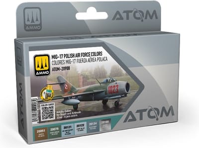 AMMO by Mig Jimenez Hobbyverf Acrylverf - MIG 20908 ATOM - MIG-17 Poolse Luchtmacht Kleuren - Acryl Set 6x20ml Verf set - 6x 20 ml