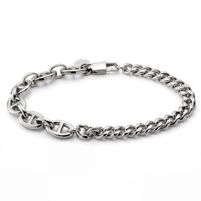 New Classics | 8 mm zilverkleurige roestvrijstalen Cubaanse & pig nose schakelarmband