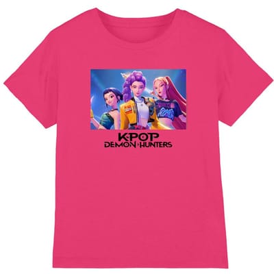 K-Pop Demon Hunters Kinder/Kids Huntr/X T-shirt (Fuchsia)