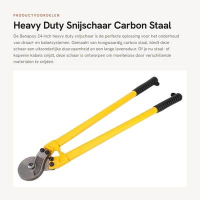 Dailygoods - Heavy Duty Snijschaar - Carbon Staal - Geschikt voor Draadonderhoud - 24-inch - Snijgereedschap - Sterke snijcapaciteit - Ideaal voor pro...