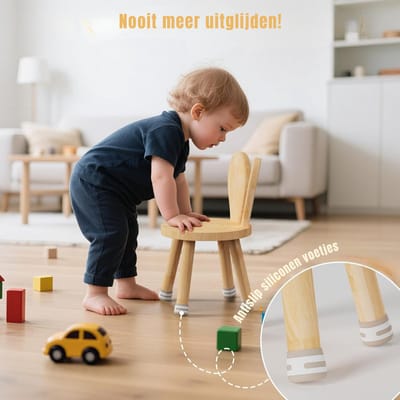 SAVI® Peuterstoel - Kinderstoel - Peuter Stoel - Vanaf 3 jaar - Bruin - 26cm x 26cm x 45cm