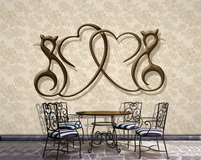 Abstract Hearts Motif Photo Wallcovering
