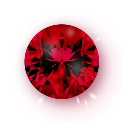 Quiges - Eligo Verwisselbaar Glas geslepen 8 mm Rond Zirkonia Rood voor Zilveren Ring - 8 mm - ER8R014