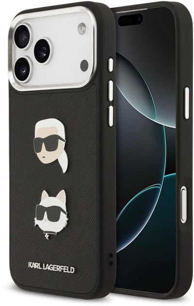 Karl Lagerfeld Back Cover Case - iPhone 17 Pro Max - Zwart - Schokabsorberend + Verhoogde Randen