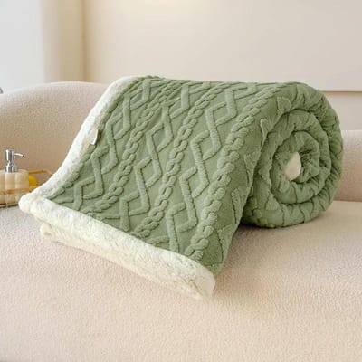 Couverture d'hiver en velours Tafu double face et couverture de sieste de bureau multifonctionnelle extra épaisse et légère en jacquard 151x201cm