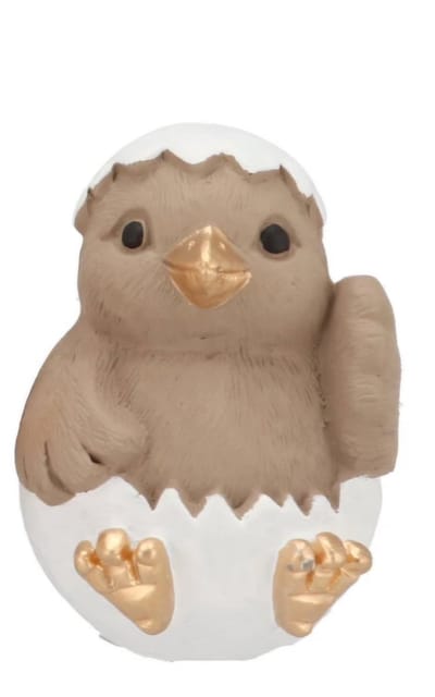 Easter bird egg brown 9x9x12cm - Paasdecoratie