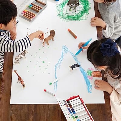 Tekenpapier rol 43 cm x 25 m - Wit - Ideaal voor schilderen, muurkunst en cadeaupapier