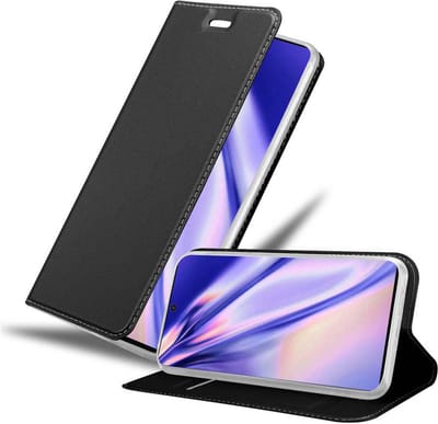 Cadorabo Hoesje geschikt voor Samsung Galaxy NOTE 10 in CLASSY ZWART - Beschermhoes met magnetische sluiting, standfunctie en kaartvakje Book Case Cover Etui