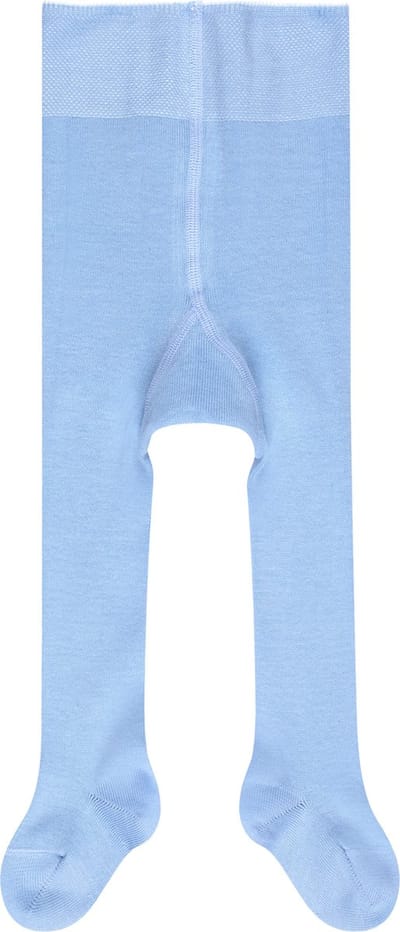 FALKE Family dun eenkleurig katoen panty baby blauw - maat 62-68