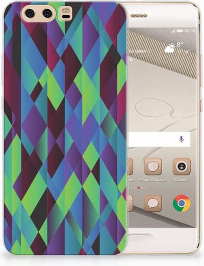 Huawei P10 Plus TPU Hoesje Abstract Green Blue