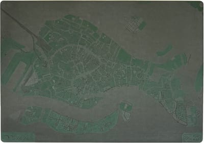 Place Maps Placemat Stadskaart Antwerpen - Kunstleer - Mosgroen - 1 Stuk