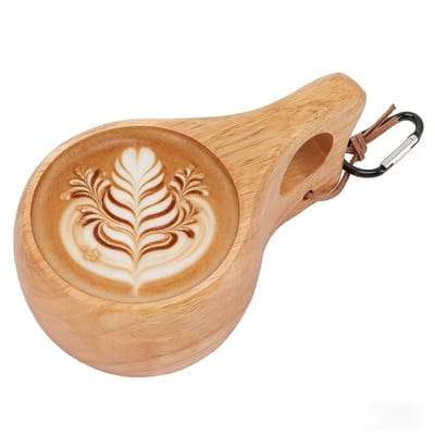 Dailygoody - Houten Beker - Scandinavische Stijl - Handgemaakt - Natuurlijke Draagbare Mok - Voor Koffie en Thee - Wandelen en Kamperen
