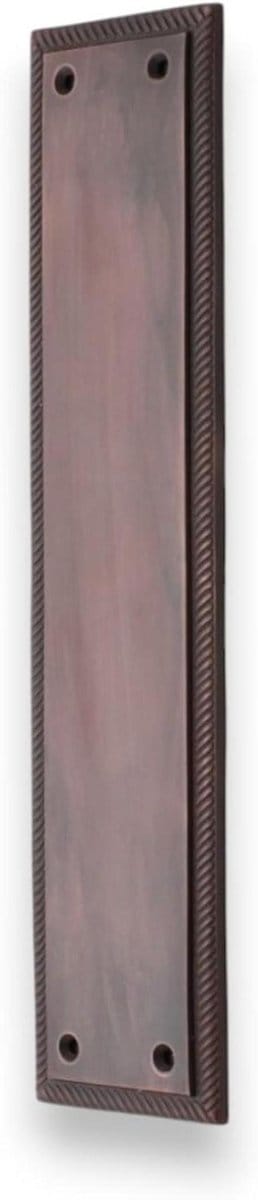 Vingerdrukplaat Deur - Deurplaat Duwplaat - Deur Beschermen - Georgisch Touwontwerp - 287x67mm - Verouderd Brons