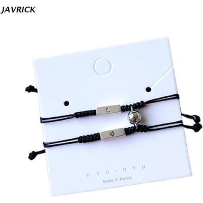 Aantrekkelijke Handgemaakte Ronde Koppel Magneet Armband Vrouwen Liefhebber 'S Sterren Maan Bedel Vrouwelijke Man Gekoppelde Vriendschap Sieraden white