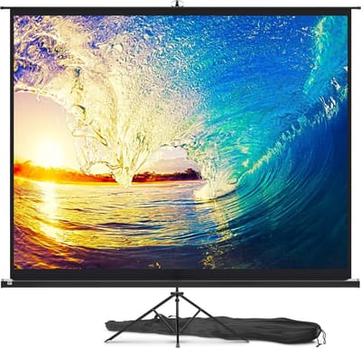 Projectiescherm met standaard - Statiefscherm kreukvrij - Film en presentatie - Binnen en buiten - 100-120 inch - Zwart